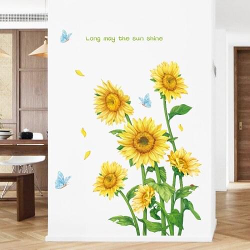 Creative sunflower porch door cabinet decoration stickers self-adhesive bedroom room background wall sticker decor removable