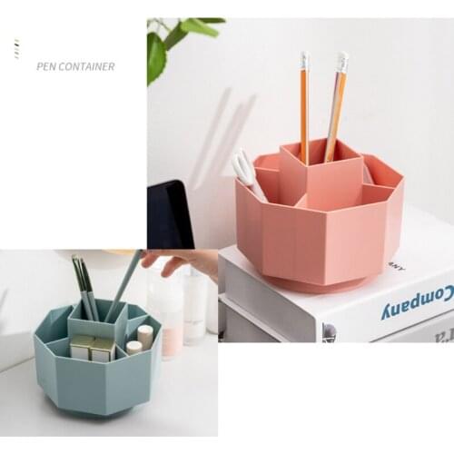 Creative Rotatable Office Desk Organizer Holder 5 Separate Compartments for Bathroom Kitchen Dorm Office School Desk