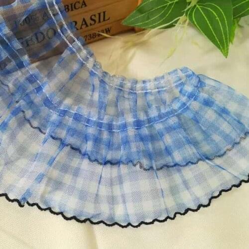1Yards DIY Guipure Tulle Plaid Lace Trim 7cm Ribbon Supplies Embroidery Lace Fabric For Wedding Dress Sewing Crafts encajes PL13