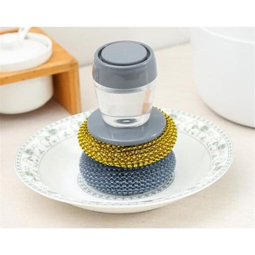 Kitchen Sponge Brush Melamine Sponge Cleaning Brush Descaling Knife Pan Pot Cleaner Strong Decontamination Brushes with Handle