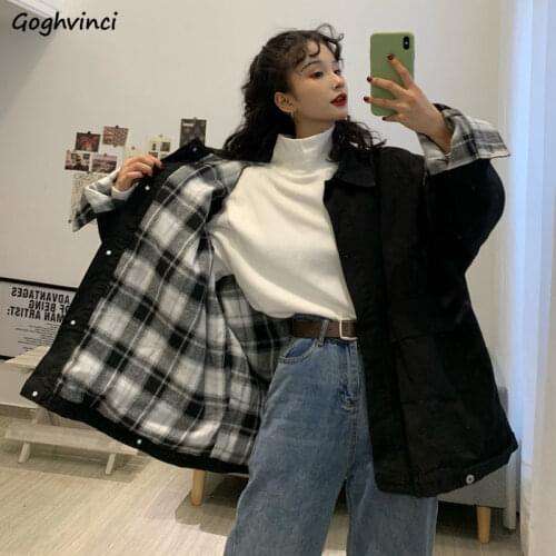 Jackets Womens Autumn Long Sleeve Pockets Single Button Bf Thickening Solid Harajuku Casual All-match Korean Style Female Chic