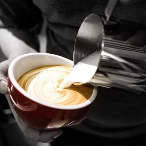 Stainless Steel Frothing Coffee Pitcher Pull Flower Cup Cappuccino Milk Pot Espresso Latte Art Milk Frother Frothing Jug