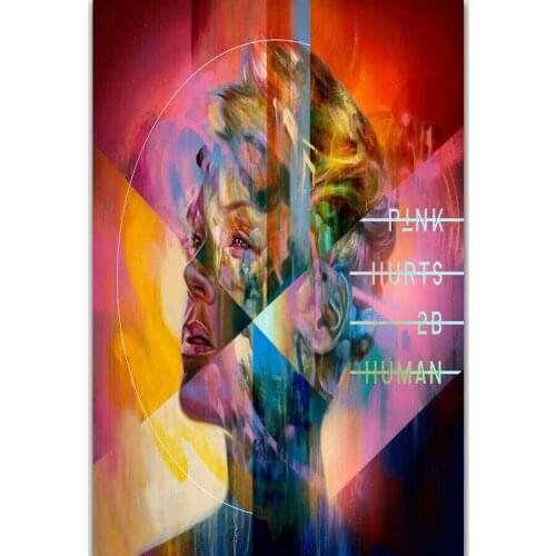 Hot P!nk Hurts 2B Human 2019 Pink Music Album New Tour Silk Fabric Wall Poster Art Decor Sticker Bright