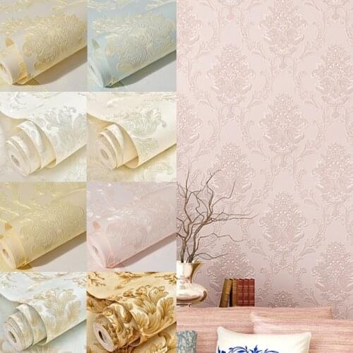 Non-Woven Thickened Flowers Wallpaper Self Adhesive Cabinets Wall Stickers Waterproof Living Room Bedroom Decoration 3D Decals