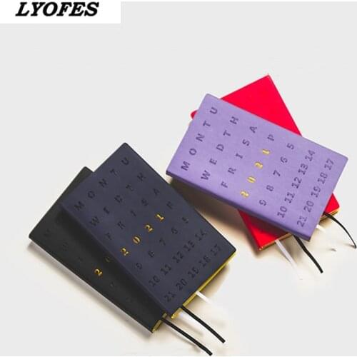 2021 Jan-Dec Planner Organizer A6 Notebook Agenda Daily Weekly Schedule Monthly School Office Supplies Journals Stationery Kpop