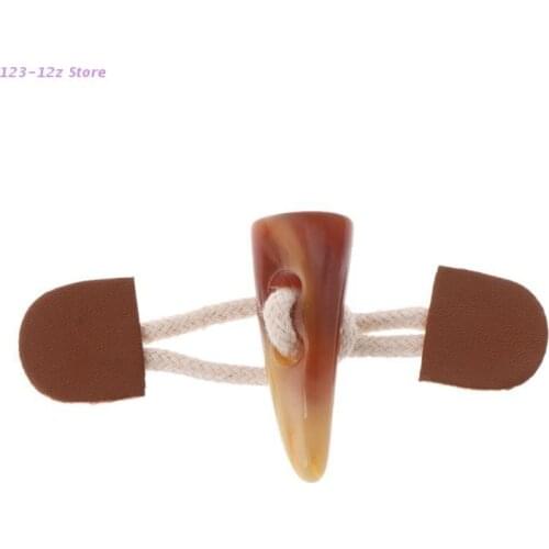 Leather Horn Toggle Closure Buttons Coat Jacket Duffle Clothes Sewing DIY Apparel Crafts Decoration For Children Kids