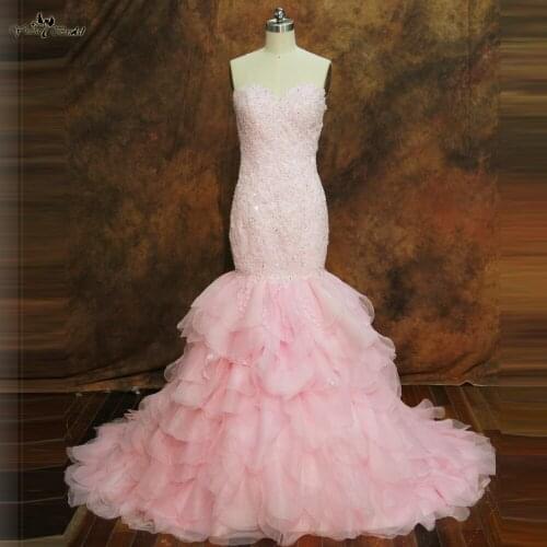 RSW280 Pink Lace Wedding Dresses