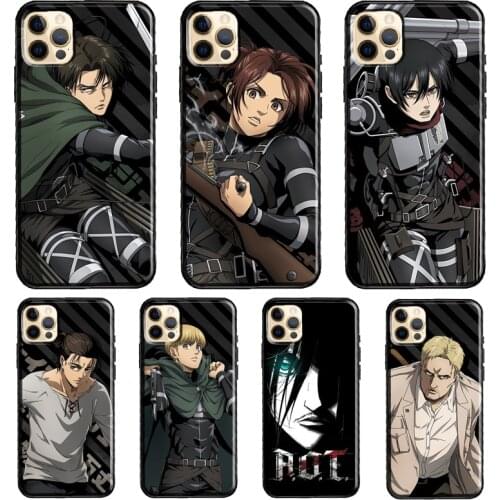 Levi Armin Arlert Attack on Titan Silicone Case For iPhone XR X XS MAX SE 2020 6S 7 8 Plus 12 Mini 11 Pro Max Shell Cover