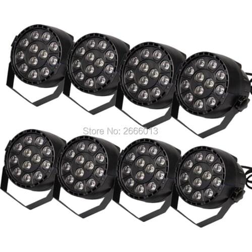 8pcs/lot 12*3W LED Par Light/DMX512 Sound Control RGBW Wash Wall Effect LED Stage Light DJ Equipments Controller For Party Disco
