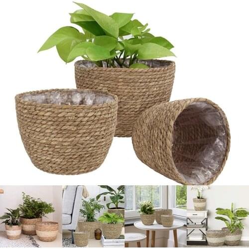 Grass Planter Basket Indoor Outdoor Flower Pots Cover Plant Containers for Home Cache Pot Protection For Flower Pot