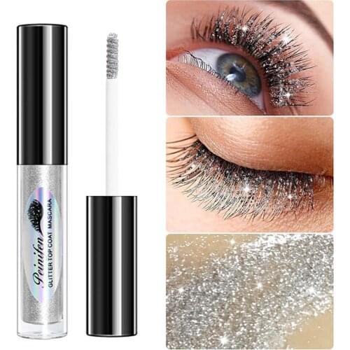 Diamond Glitter Mascara Quick Dry Water Drop Makeup Long Lasting Waterproof Curling Thick Shiny Eyelash Mascara Shimmer Makeup
