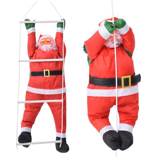 60CM Climbing Rope Ladder Santa Claus Christmas Pendant Hanging Doll Tree Ornament Outdoor Home Decor