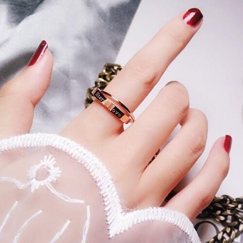Love Double Loop Ring Rose Gold Color Titanium Steel Hot selling Rings For Women