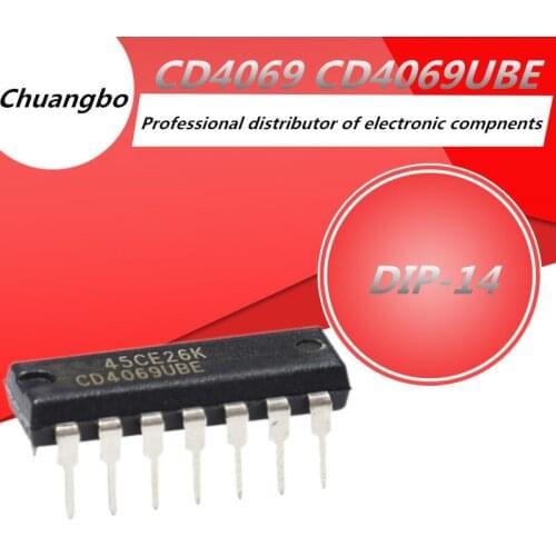 10pcs CD4069 CD4069BE CD4069UBE DIP-14 New spot IC