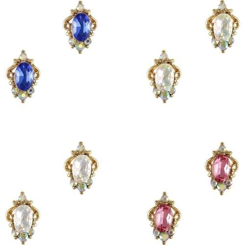 20pcs Nail Art Alloy With Zircon New Design Charm Nail Metal Lucky Gemstone Decoration Jewelry Nail Crystals Accessory 320-323