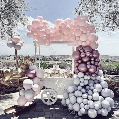 217Pcs Pink Wedding Party Decoration Balloon Set Chrome Rose Gold Arch Garland Kit Birthday Decor Balloon Baby Shower Globos