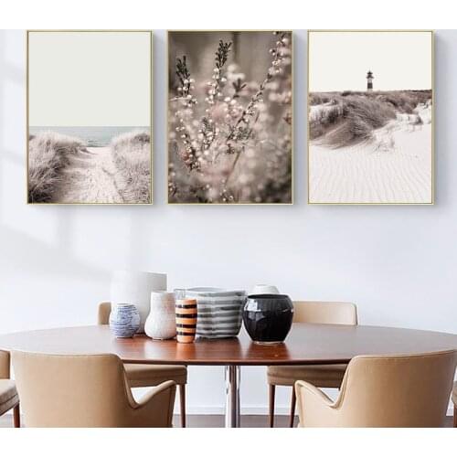 3 Pieces Lake Desert Grass Canvas Painting Nordic Poster Print Scandinavian Landscape Wall Art Picture Living Room Decor