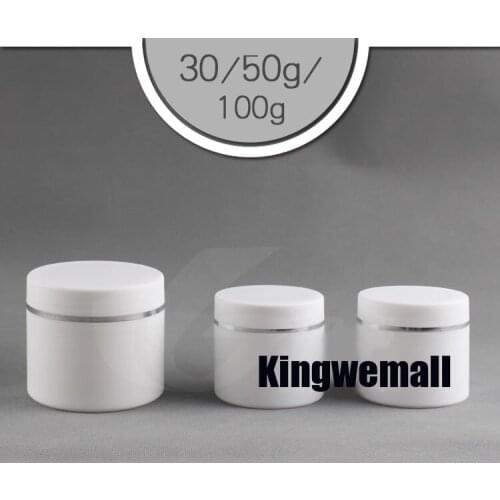 300Pcs/lot White Frosted 100g Cosmetic Empty Jar Pot Eyeshadow Makeup Face Cream Container,PP Cream Jar Bottle