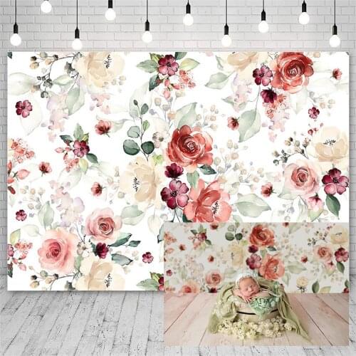 Avezano Baby Shower Happy Birthday Party Photography Backdrops Flowers Decoration Girl Backgrounds For Photo Studio Photophone