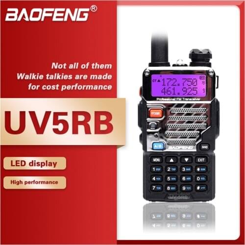Baofeng UV-5RB 5W 1800mAh For Police Walkie Talkies Scanner Radio Dual Band Cb Ham Radio Transceiver UHF 400-520MHz uv5r