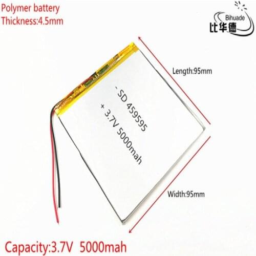 Free shipping 10pcs/lot 3.7V,5000mAH 459595 (polymer lithium ion battery) Li-ion battery for tablet pc 7 inch 8 inch 9inch