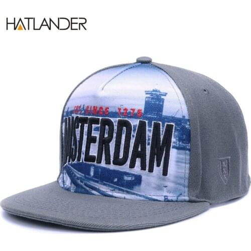 HATLANDER Adjustable Letter snapback baseball caps men swag grey gorras hombre flat brim hip hop cap women outdoor sport hats