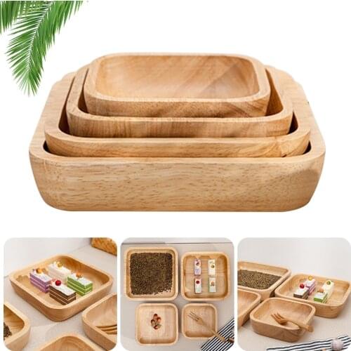Large Square Salad Bowl Fruit Decoration Practical Wooden Household Kitchen Bowl Cutlery Basin Fruit Bowl Salad Bowl Storage