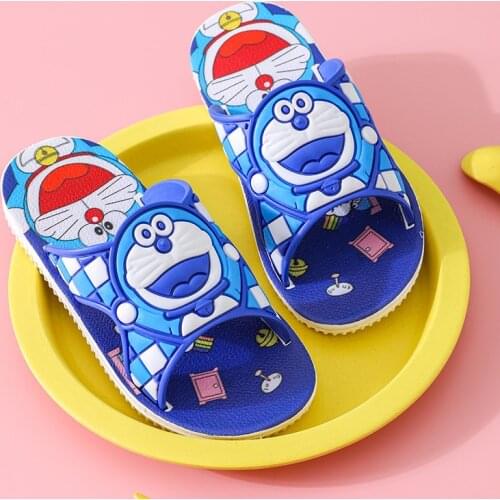 Childrens Slippers Doraemon Summer Slipper for Kids Boys Girls Baby Outdoor Home Non-Slip Slippers Kids Beach Slipper Sandal
