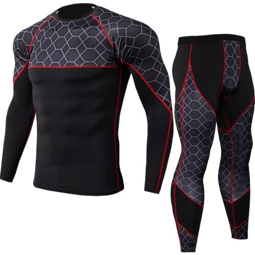 Men Long Sleeve Compression Shirt Gym Fitness Running Shirt Sport Bodybuilding Training Base Layer Cycling Thermal Underwear Net