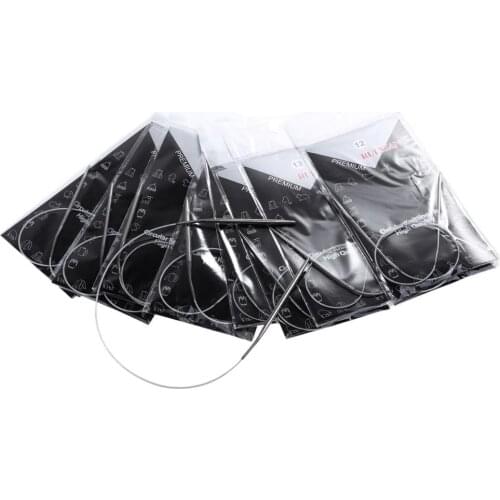 11 Pcs/set 17" 43cm Stainless Steel Circular Knitting Needles Circular Needles for Knitting Crochet Weaving Pins Needlework