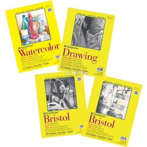 Strathmore 300 Series Drawing Pad, Medium Surface,Bristol Smooth Pad,Watercolor Pad,Ideal for Pen, Ink, Watercolor Drawing