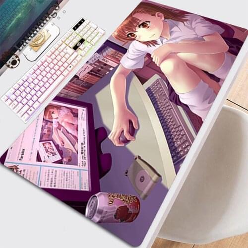 Mouse Mats Kawaii Pad Gamer Keyboard Desk Computer Mat Gamers Accessories For Carpet PC Cabinet Deskmat Large Mikoto Misaka Pad