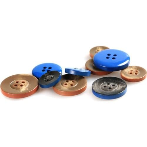 10pcs high grade round white or black 4 holes resin sewing buttons suit garment big t-shirt clothes buttons for jeans 15-25mm