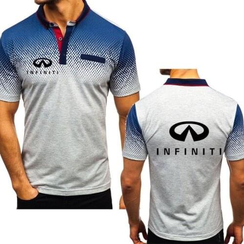 Summer Mens T-Shirt Infiniti Car logo Printeds High Quality Cotton Crew neck Mens short sleeve Gradient Casual T-Shirt Tops G