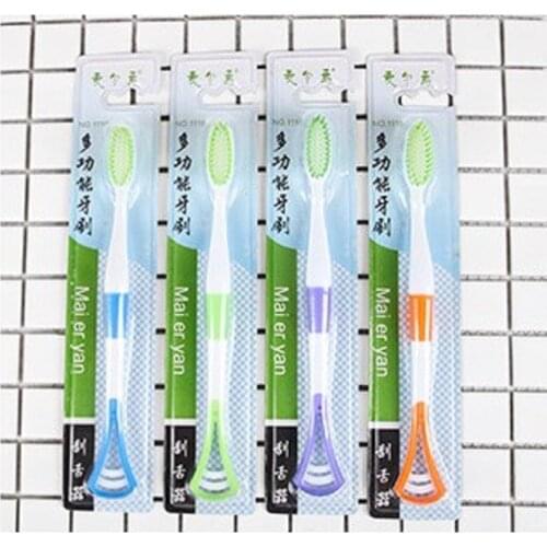 Multifunction Toothbrush Eco Friendly Soft Brush Adult Clean Care Gums Fine Hair Home Unisex Tongue Scraper Travel Toothbrush