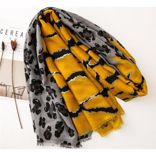 Fashion Lurex Glitter Leopard Patchwork Viscose Shawl Scarf Women High Quality Winter Wrap Pashmina Stole Bufandas Muslim Hijab