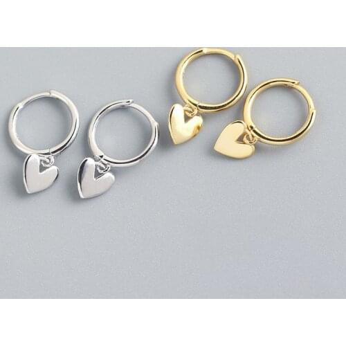Fashion Gold Silver Color Mini Heart Earrings For Women Girls Simple Small Cute Earrings 2021 New Trendy Jewelry