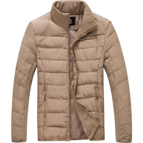 2021 Mens winter padded Parkas Mens clothing thick coats & jackets drop ship big size white Khaki M-6XL slim fit casual stand