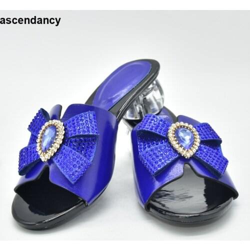 New Summer Womens Party Banquet Luxury Diamond Africa Nigeria Womens Slippers Elegant Party Transparent Heels