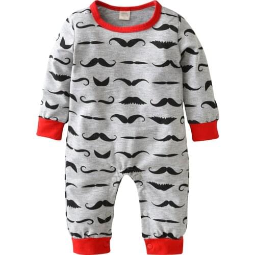 New Autumn Newborn Baby Boy Girl Rompers Long sleeve Cartoon Beard Infant Jumpsuit Pajamas Toddler Baby Clothes Casual Outfits