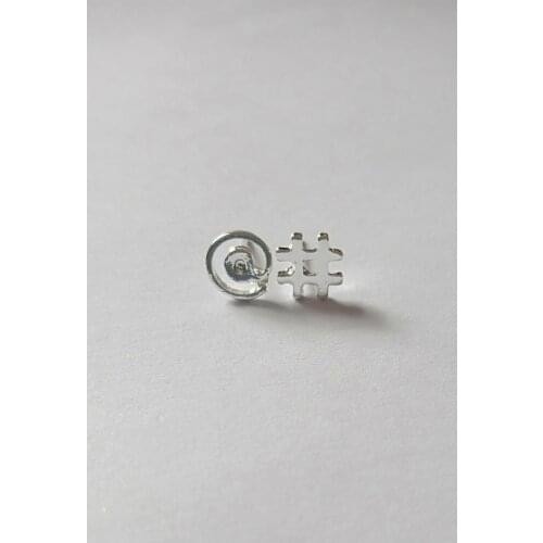 Adorable Twitter Stud Earrings A Hashtag and AT sign stud Weibo commonly used symbols stud earrings
