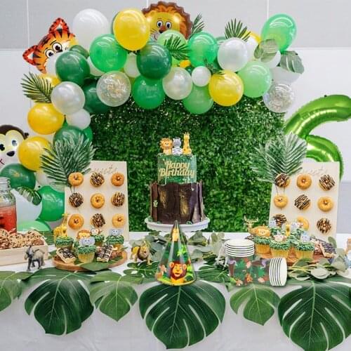 WEIGAO Jungle Animal Birthday Party Disposable Tableware Forest Friends Safari Zoo Theme Paper Cup Plate Baby Shower Supplies