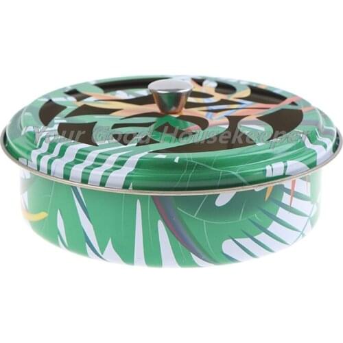 Stainless Steel Fireproof Mosquit Incense Coil Tray Net Rack Box with Handle