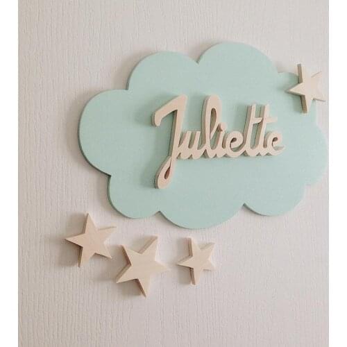 Personalized Wall Decoration Solid Wood Plank, Christmas Baby Room Door Decoration, Customized Personal Name Information
