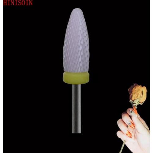 PINK-10PCS- Ceramic Nail Drill Bit - Flame Bit - (2044.060)