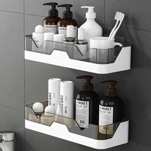 Bathroom Shelf Shower Shampoo Storage Holder Quick Drain No Drilling Kitchen Organizer Wall-mount Corner Shelves WC Accessories