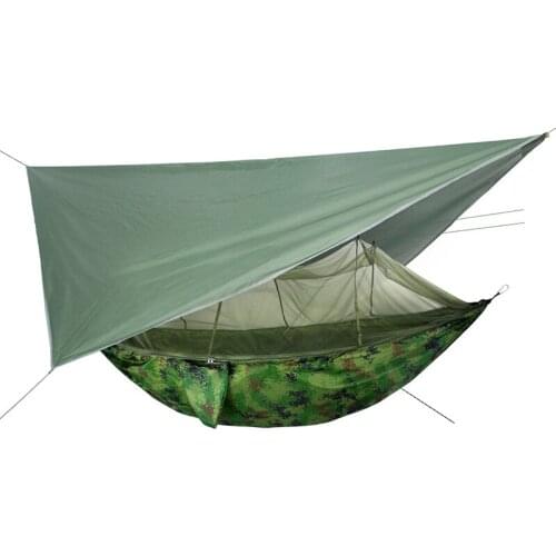 Portable Camping Hammock With Mosquito Net Hanging Bed Strength Parachute Fabric Sleep Swing Outdoor Hike Camping Survival Trave