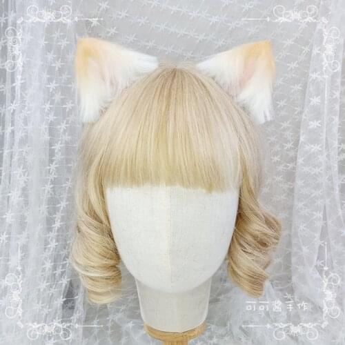 Hand made simulation beast ear ear clip hair cat ears Wolf dog ears JK ear niang lolita cat ears hairpin headdress