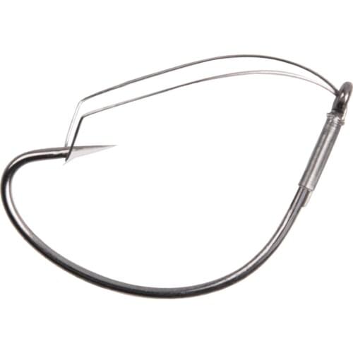 Shaddock 50Pcs Wacky Weedless Wide Gap Fishing Hooks For Worms Bass Fishing Baits Size 4# 2# 1# 1/0