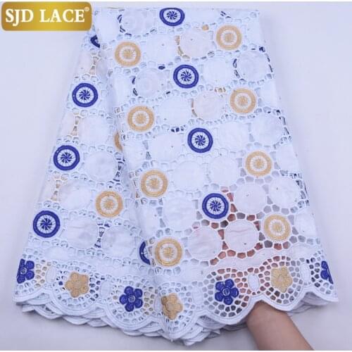 SJD LACE Beautiful African Lace Fabric High Quality Bazin Riche 2020 Nouveau Cotton Laces For Nigerian Wedding Festival SewA1941
